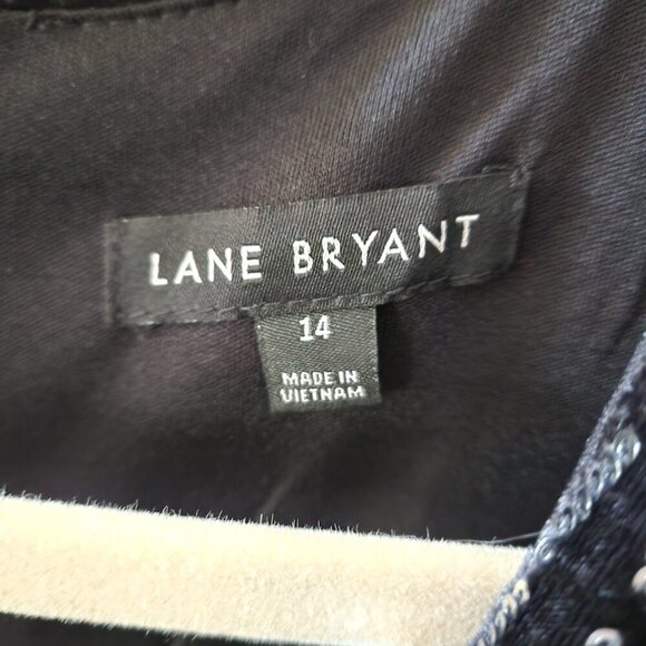 Lane Bryant Crossover Black Silver Sequin Velvet Sheath Dress Plus Size 14 NWT - Picture 5 of 9